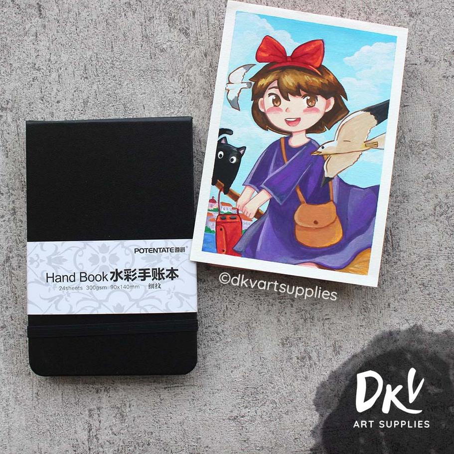 

Watercolor Sketchbook POTENTATE Mini 9x14cm 300gsm hardcover jahit