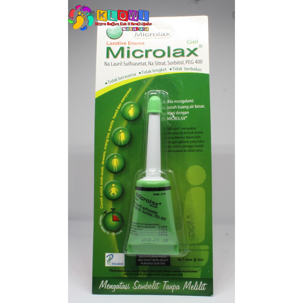 Microlax Gel 2 Tube / Cepat Mengatasi Sembelit / Sulit Bab