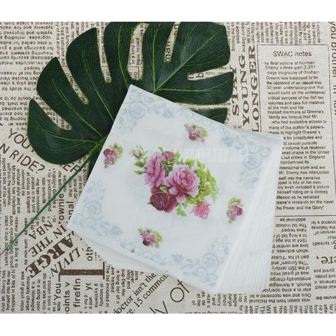 Decoupage Napkin - Tissue Decoupage 2Ply FL - Rose in Gray Border