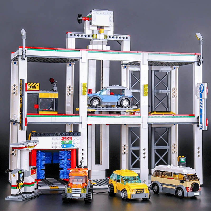 Mainan Lego 02073 Compatible 4207 City Town Automatic Garage Building Blocks 1045pcs Assembled