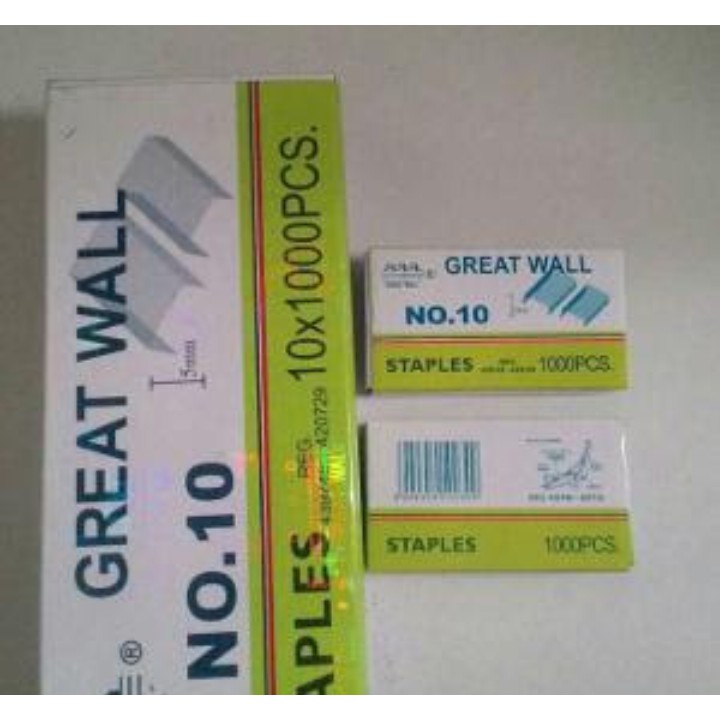 10 Pak kecil Isi Stapler Great Wall No. 10 - Staples Kecil