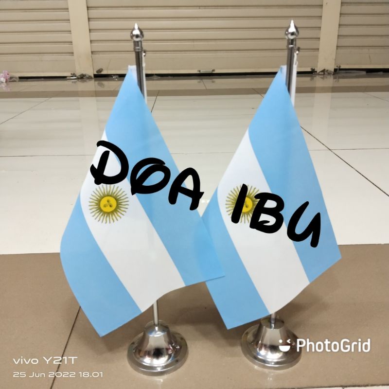 

best seller tiang stenlis meja+bendera ARGENTINA ready stock