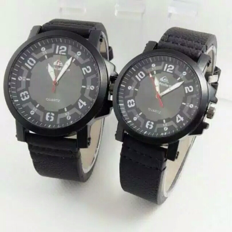 JAM TANGAN COUPLE QUICKSILVER KULIT HITAM - QS007