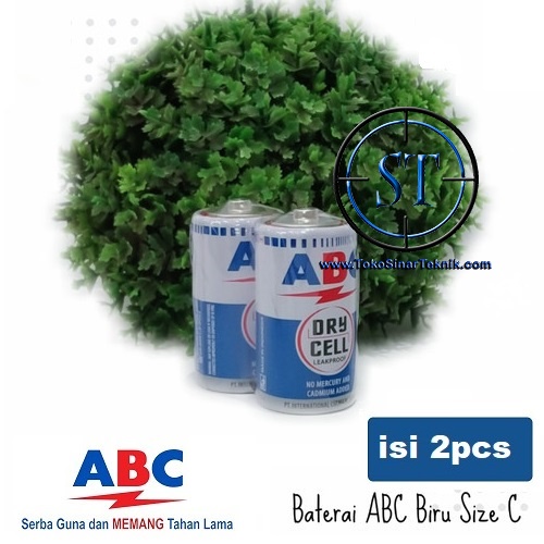 Baterai ABC Size C Biru R14 Battery Ukuran Tanggung / Sedang 1.5V (1 Set Isi 2 Pcs) R-14 Batre Senter Alat Musik dan Mainan