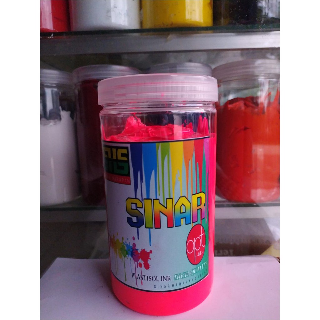 

Tinta plastisol flo pink SINAR HARAPAN SABLON kemasan 1 kg
