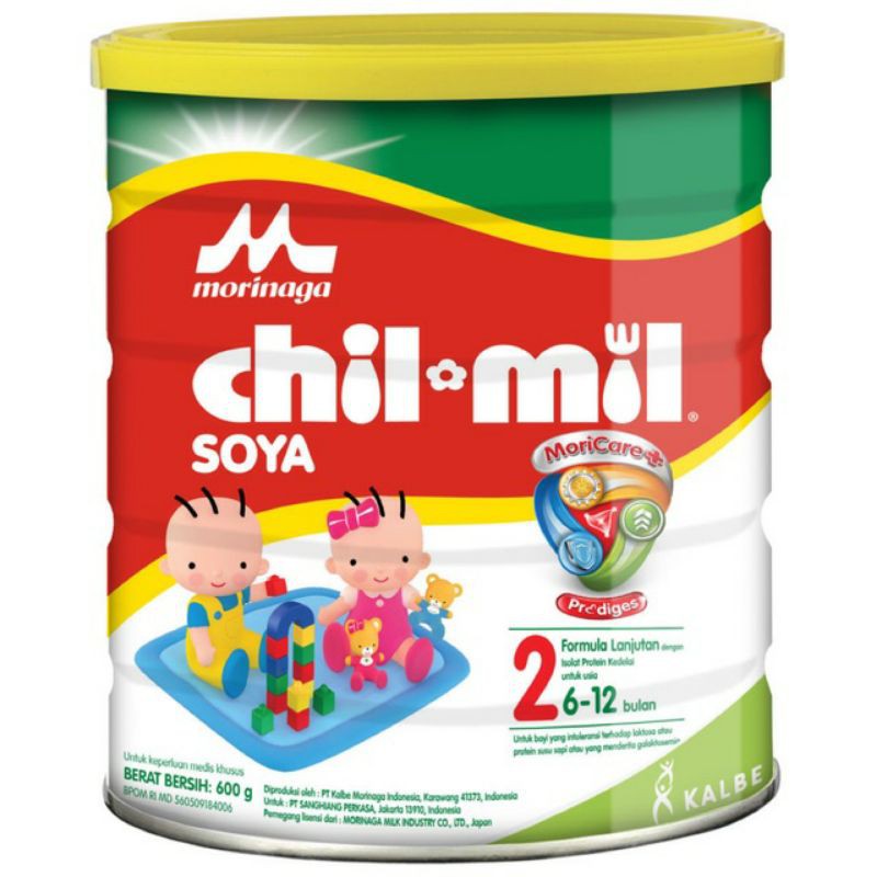 Morinaga Chil Mil Soya 2 600gr - Susu Soya Untuk Anak Alergi Susu Sapi Tahap 2 (6-12 Bulan)