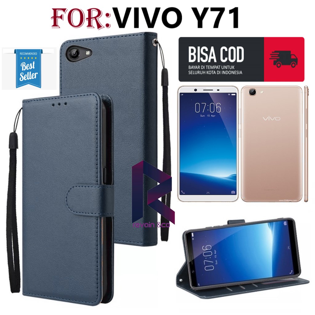 FLIP COVER VIVO Y71 CASING DOMPET FLIP WALLET LEATHER KULIT PREMIUM SARUNG BUKA TUTUP FLIP CASE VIVO Y71