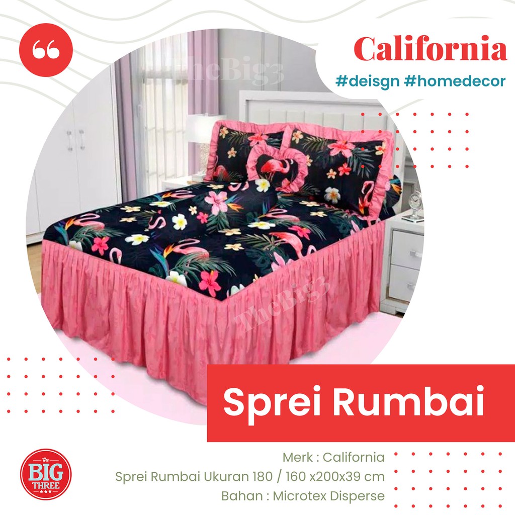 CALIFORNIA Sprei RUMBAI 180x200 Amore Rein Levin Cosmo Malta Madras Simply Blue Tory Cheese Usa Kaz Loop Ziggy Orly Mosaic Mallory Lexxa Azela Jane Elba Hanako Flo Vardia Puzzle - King 180 SP p3