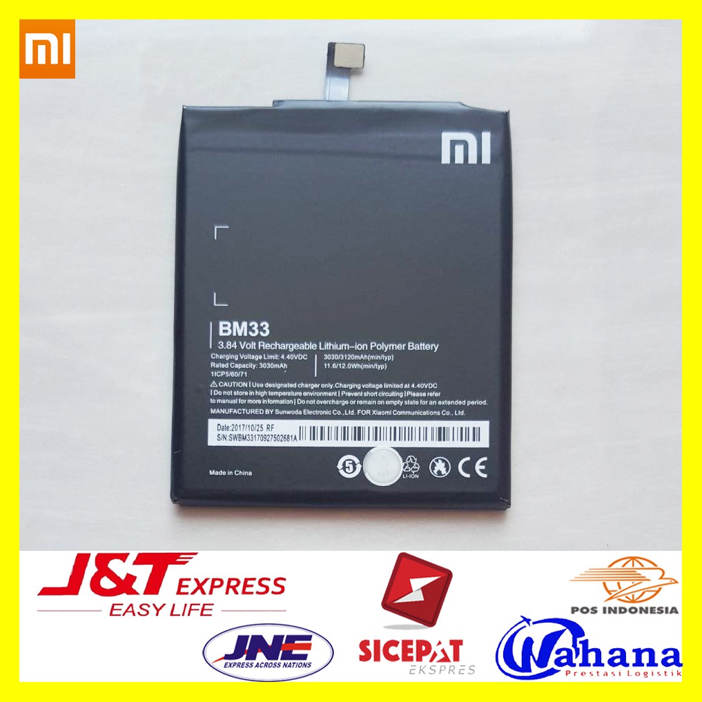 Baterai Xiaomi Mi4i Bm33 Original Battery Hp Xiomi Batre Batrei Batere Replacement Mi 4i Batray 33