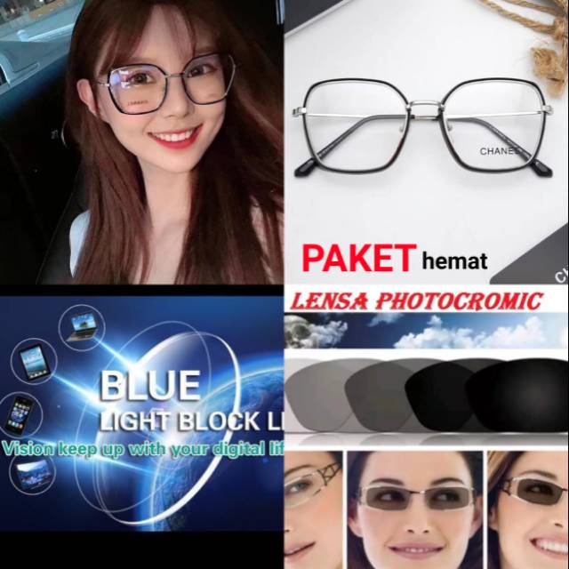 KACAMATA MURAH WANITA 0038C.H. paket photocromic