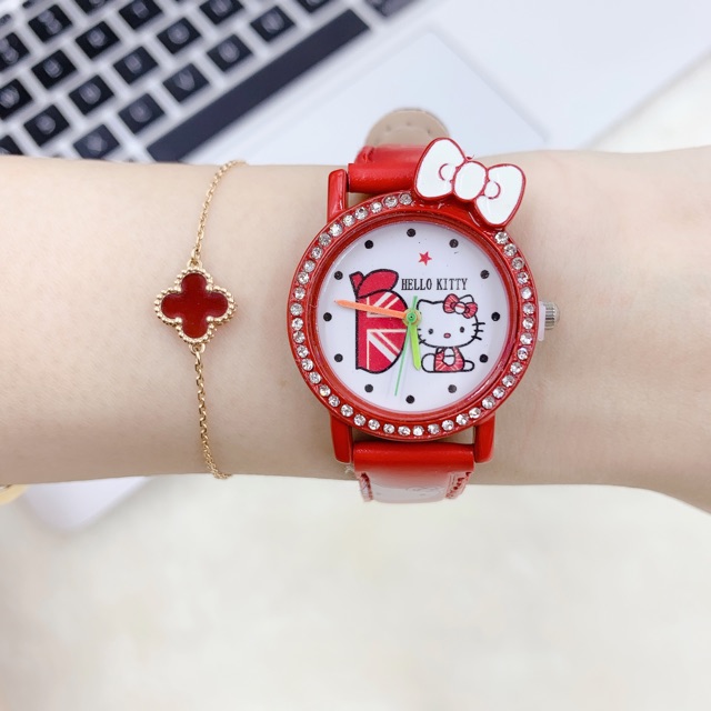 ✅COD [READY STOCK] HELLO KITTY JAM TANGAN ANAK-ANAK KULIT FASHION MURAH IMPOR HARGA GROSIR A11