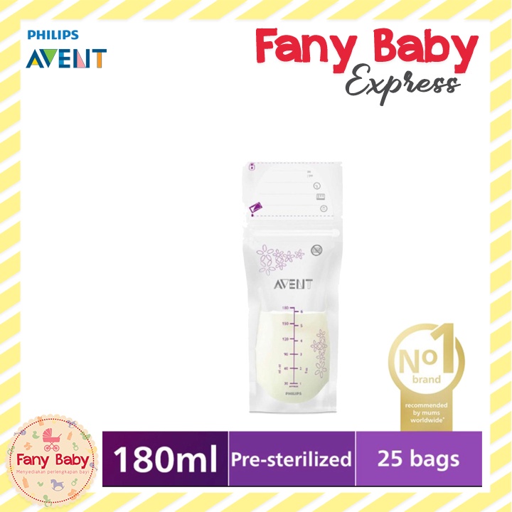 AVENT BREASTMILK BAGS 180ML X 25 PCS - SCF603/25