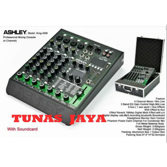 Mixer ASHLEY KING-4SM / KING 4 SM KING 4SM Original 4 Channel 199 Dsp ORIGINAL