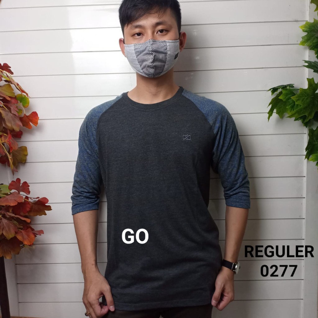 gos MAXMILLIAN KAOS Panjang 3/4 (Regular) Pakaian Pria Atasan Kaos Oblong Original Lengan Panjang