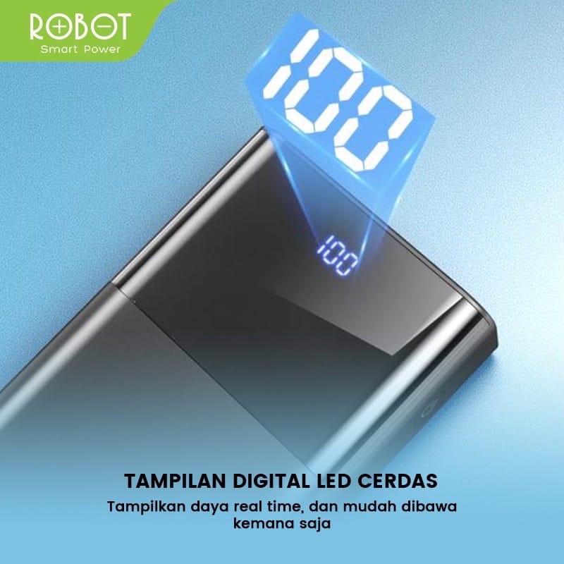 A_    ROBOT Power Bank RT22 Powerbank 20000mah Dual Port Input &amp; Output Led Indicator Garansi Original Resmi