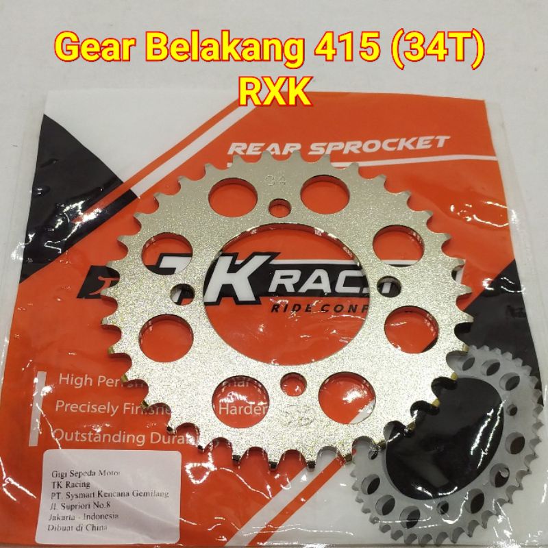 TK Racing Gear Belakang 415 RXK RX King New Fizr Vega R New Jupiter Z New MX 31T 32T 33T 34T 35T 36T 37T 38T 39T 40T 41T 42T 43T 44T 45T-34T 415