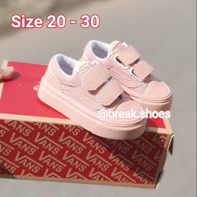 Sepatu anak vans oldskool peach mini size 20 - 35