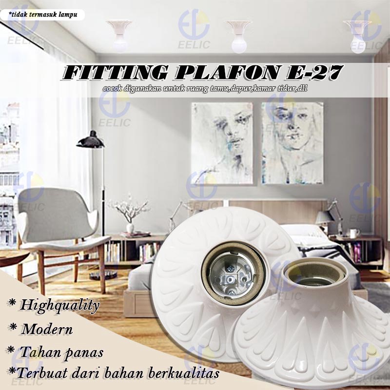 EELIC FIG-811 fitting plafon E-27 fitting lampu bulat motif love