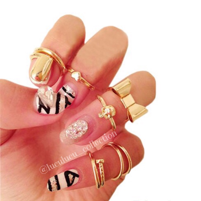 Cincin Set 7351 isi 7pcs 01040010 / Cincin Midi Set / Cincin Korea / Midi Ring Korea