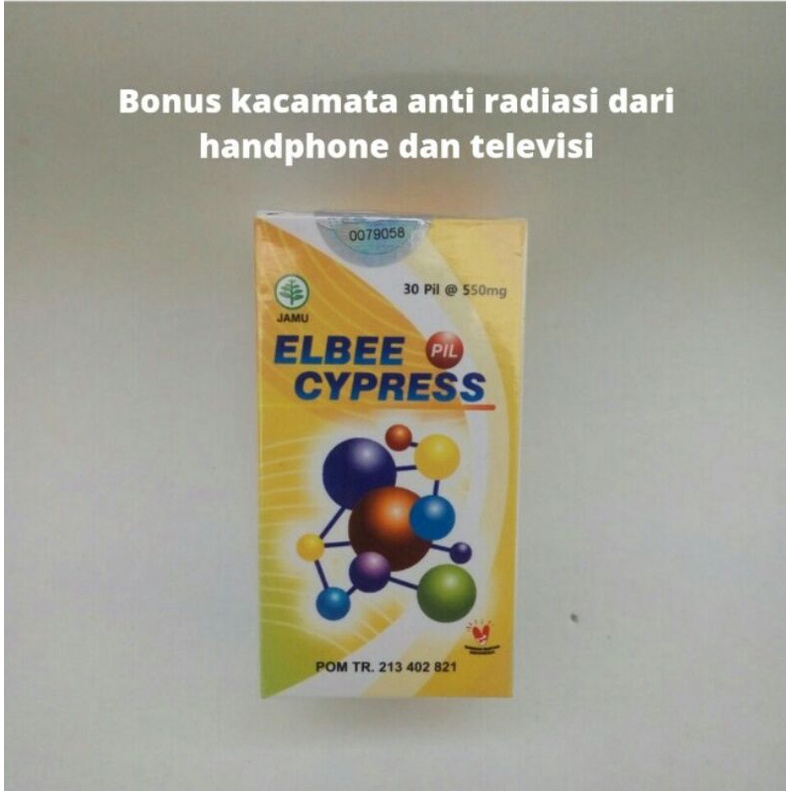 Obat herbal saraf Elbee Cypress BCC BPOM bonus kacamata anti radiasi