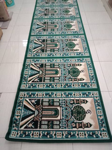 Karpet Sajadah Roll Masjid Musholla Permadani Ukuran 105x570 cm Untuk 10 Orang Kualitas Premium