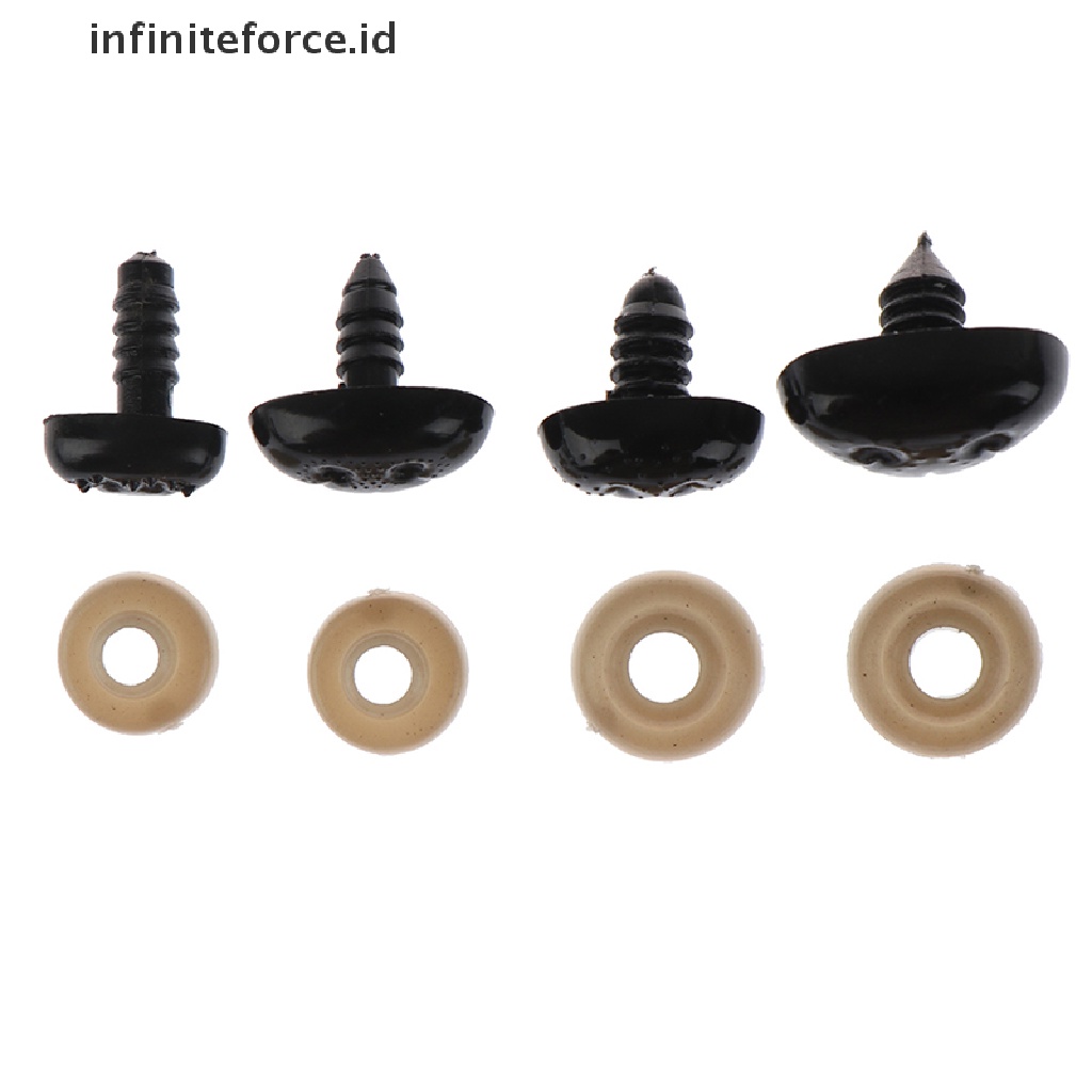 (Infiniteforce.Id) 10pcs Hidung Boneka Beruang Bahan Plastik Warna Hitam Diy