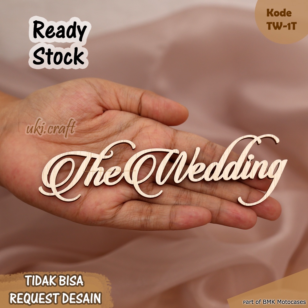 The Wedding Latin Kayu MDF Chipboard Hiasan Mahar Tulisan The Wedding Ukiran Kayu Timbul MDF Triplek