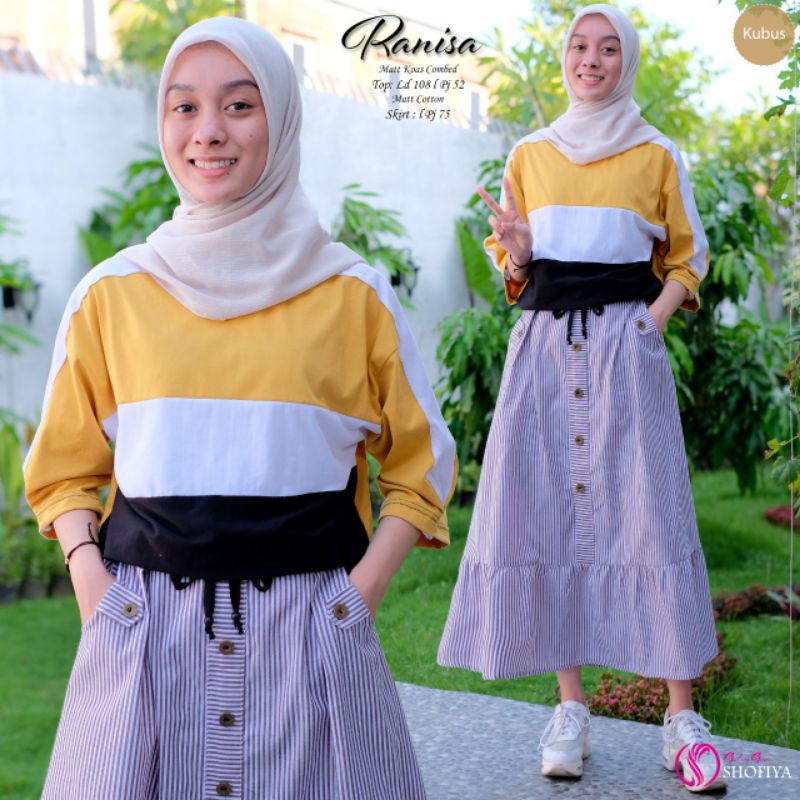 Gamis Wanita Ranisa One Set Fashion Wanita ORI Label Shofiya BTC