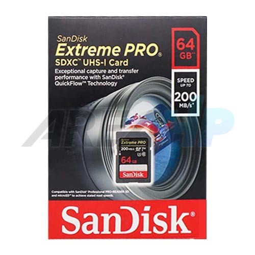 Sandisk 64GB 64 GB Extreme Pro 200 mb/s SD SDXC Card