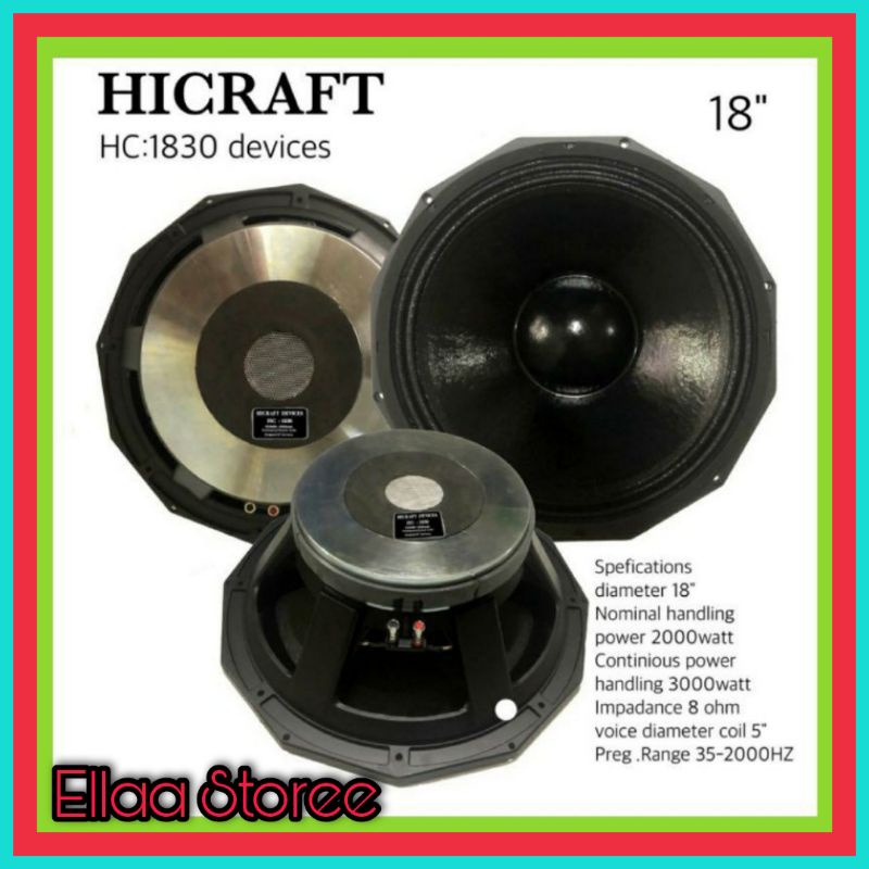 Speaker Component HICRAFT Devices HC1830 3000 watt Subwoofer 18 inch Low