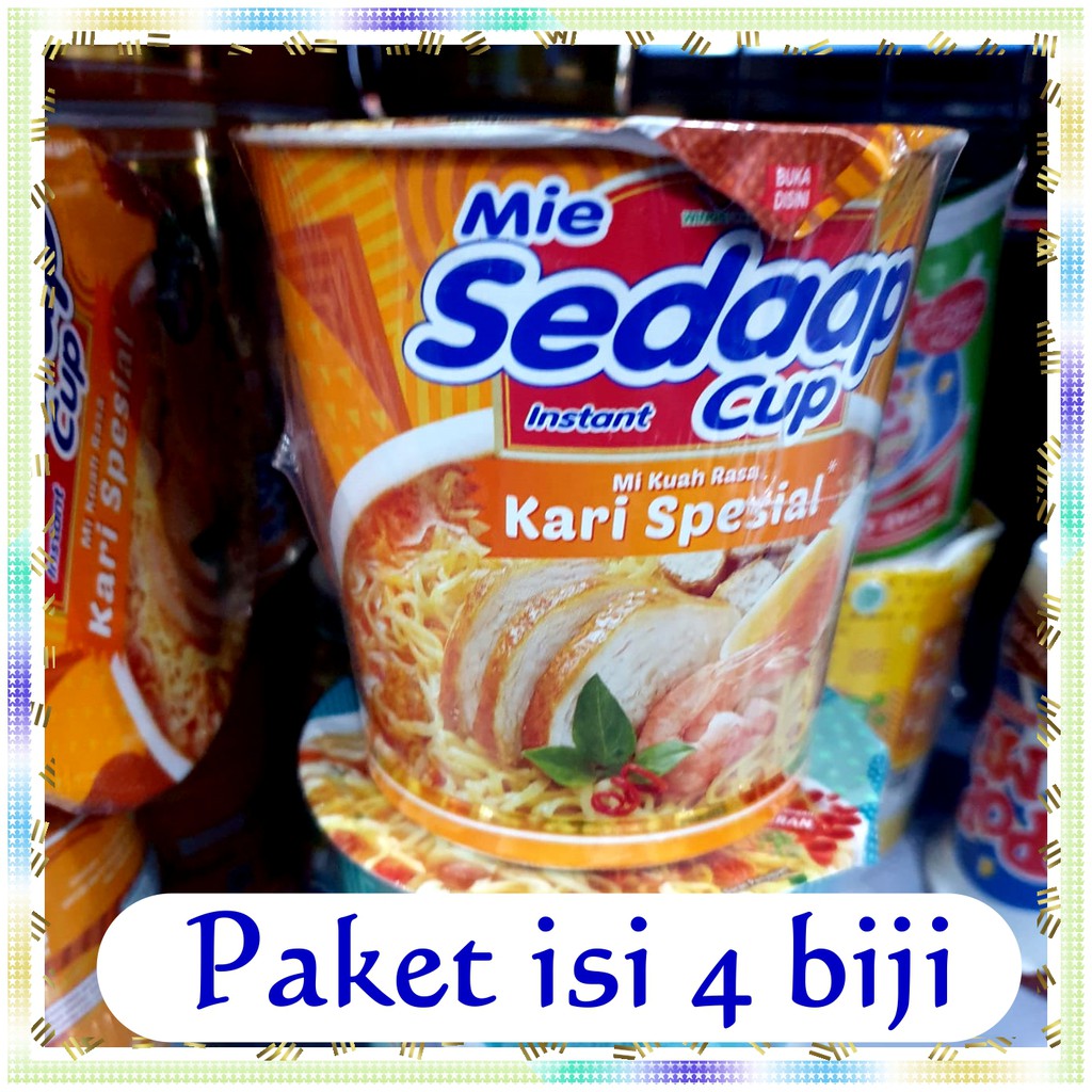 

4x mie SEDAAP kuah rasa kari sepesial mi Sedap cup (4x85gr) mi kuah paket isi 4 mi sedaap cup