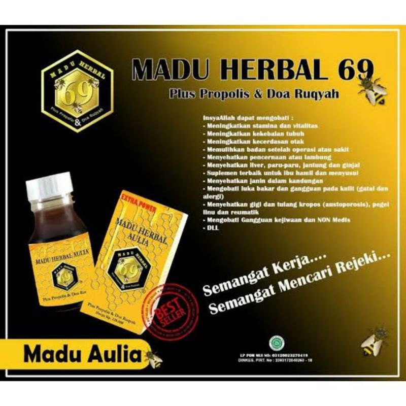 

Madu Herbal 69 plus Propolis dan Doa Ruqyah AULIA