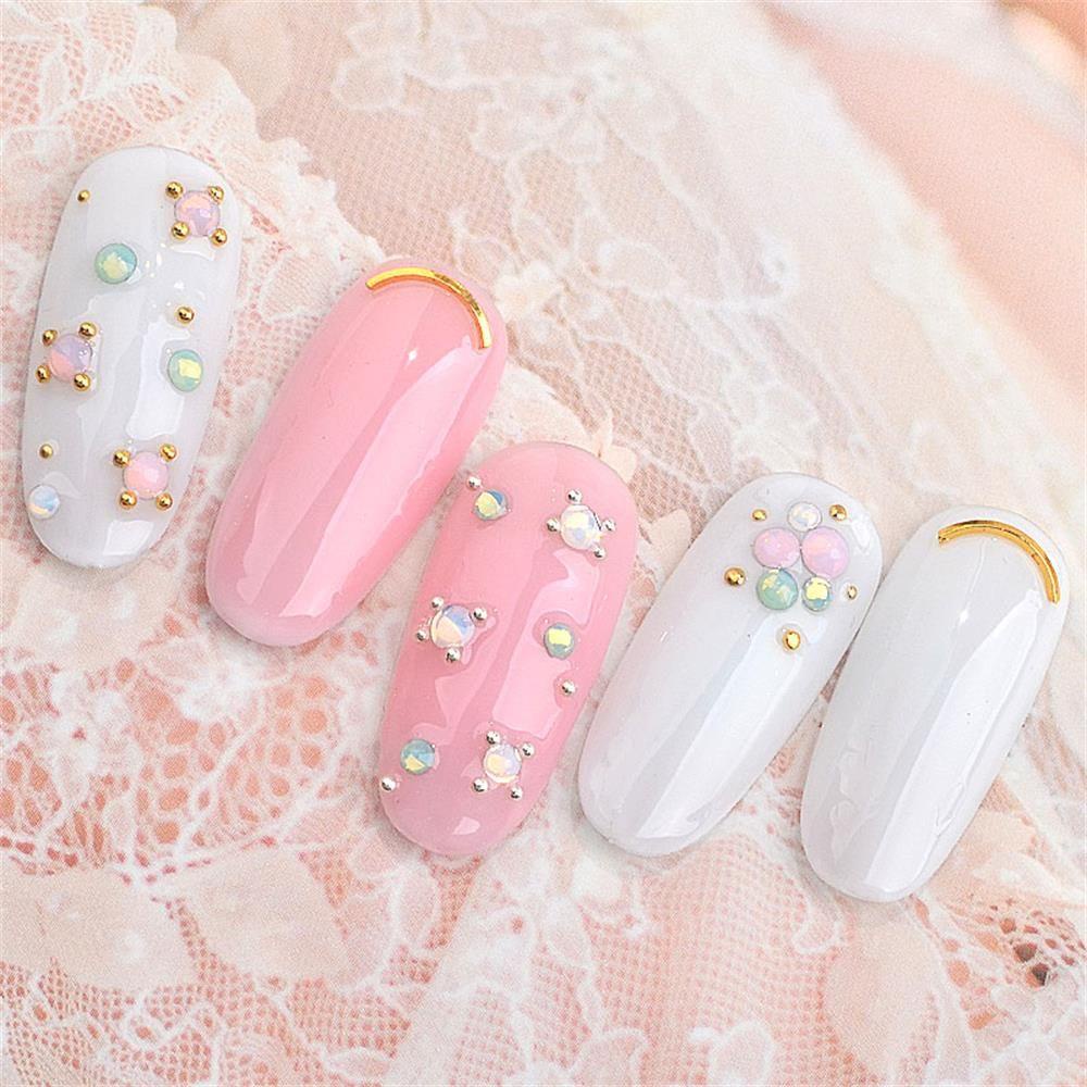 Berlian Imitasi Kuku Opal Nanas DIY Multi Ukuran Manicure Dekorasi Nail Art Crystal