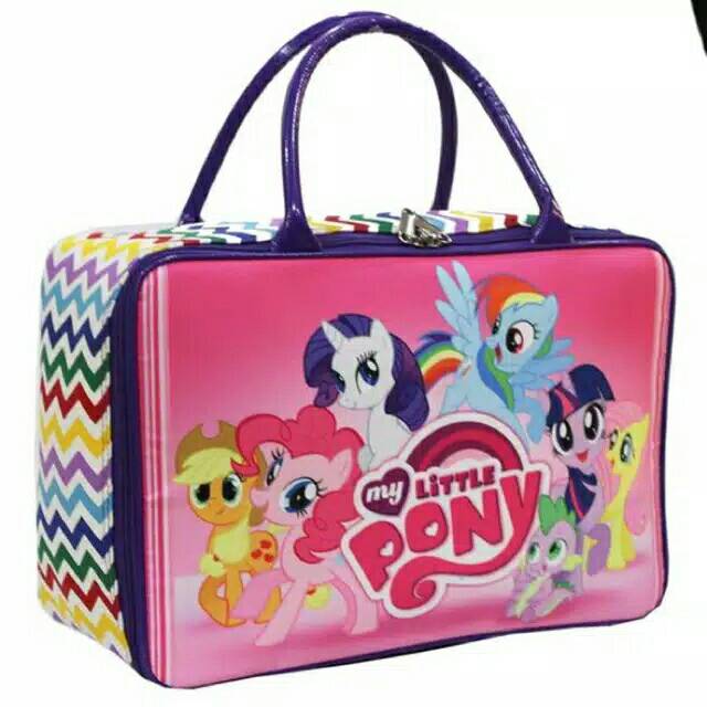Tas Anak Karakter Jinjing Koper Serbaguna Little Pony Kuda Poni Unicorn Rainbow Zigzag Murah