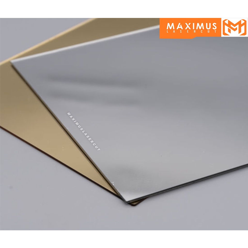 READY!!! A3 | Akrilik MIRROR GOLD 2mm Lembaran Custom / Potongan  ( Acrylic Sheet)