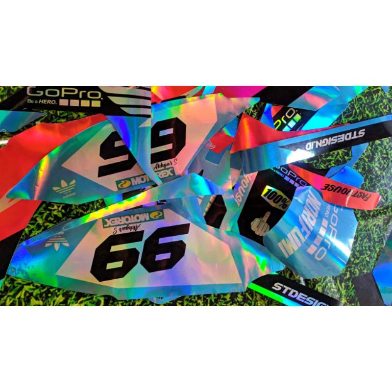 Decal Full hologram Dtracker, klx,crf, wr custom desain