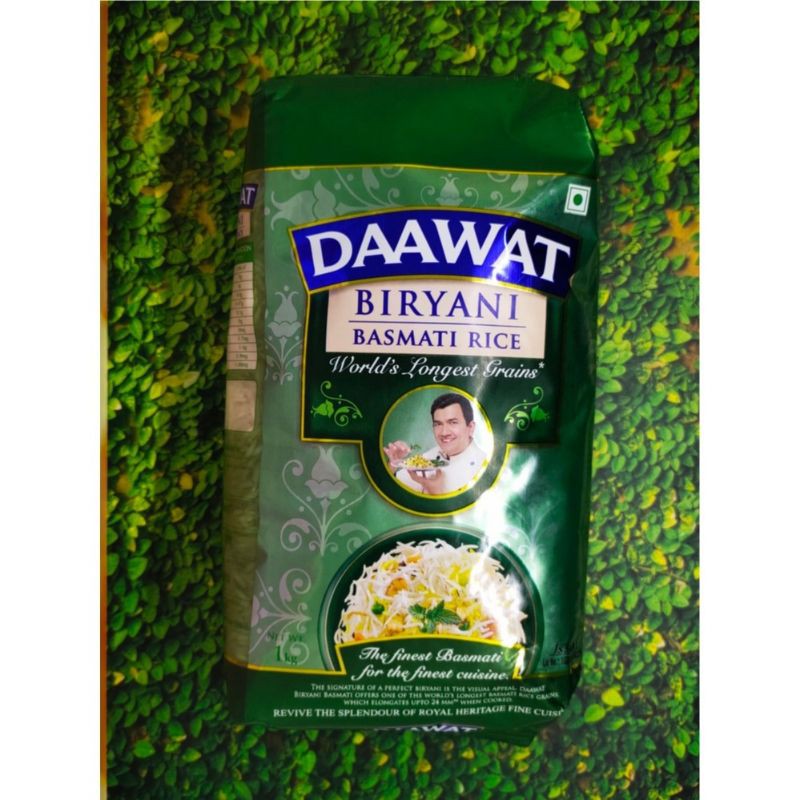 

BERAS DAAWAT BIRYANI BASMATI RICE 1 KG Untuk Nasi Briyani Kebuli Kabsa Mandhi Asli India