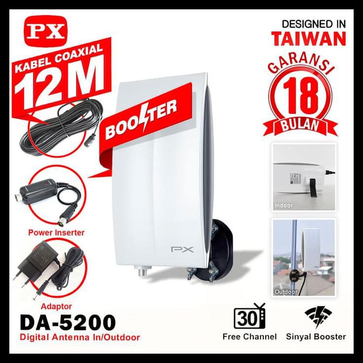 Px Antena Tv Digital Indoor Da-5200 Outdoor Antenna Da5200 Terpercaya Kode 1250