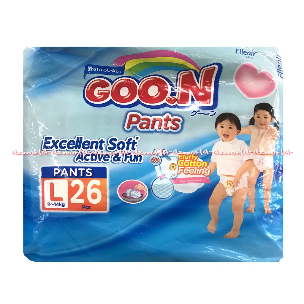 Goon Excellent Dry L 26 Diapers celana Popok celana daya serap cepat Goo.n L26