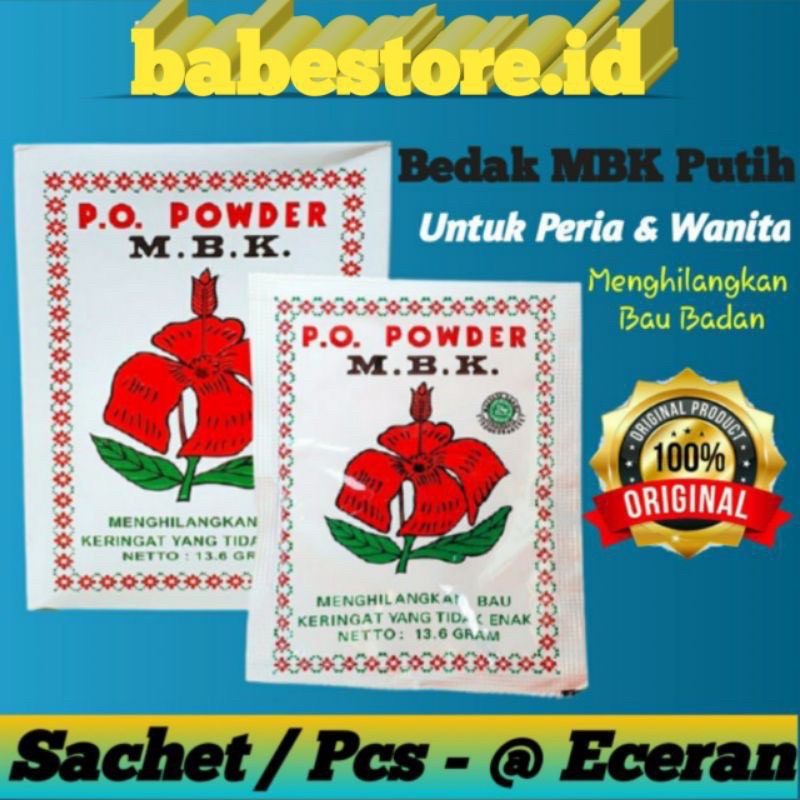 Bedak MBK Ketiak Penghilang Bau Badan (Grosir 1 Box 12pcs) PUTIH