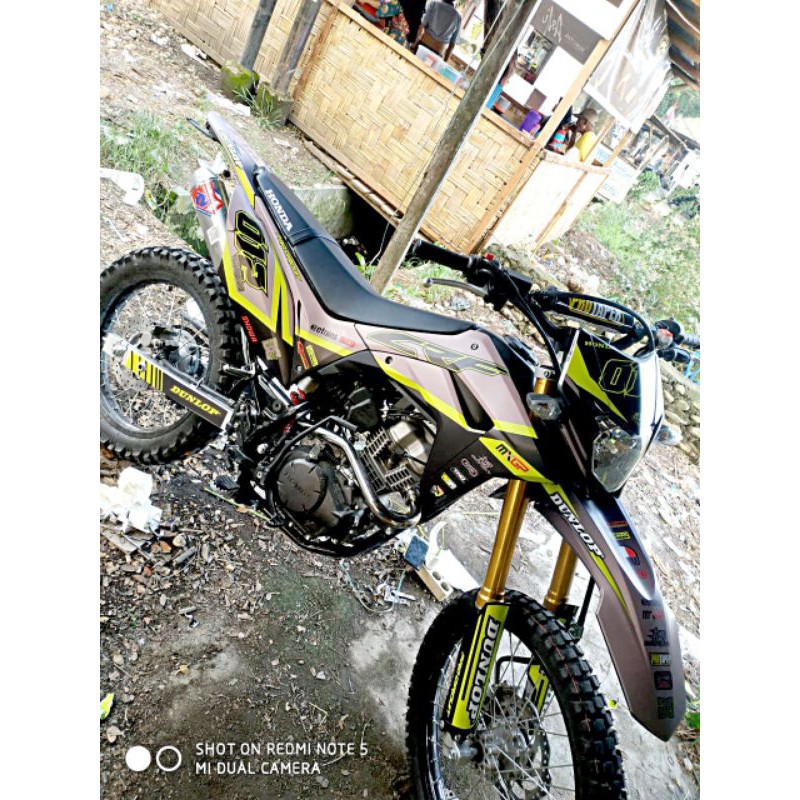 Decal CRF 150 L grey kuning stabilo hitam keren sticker fullbody