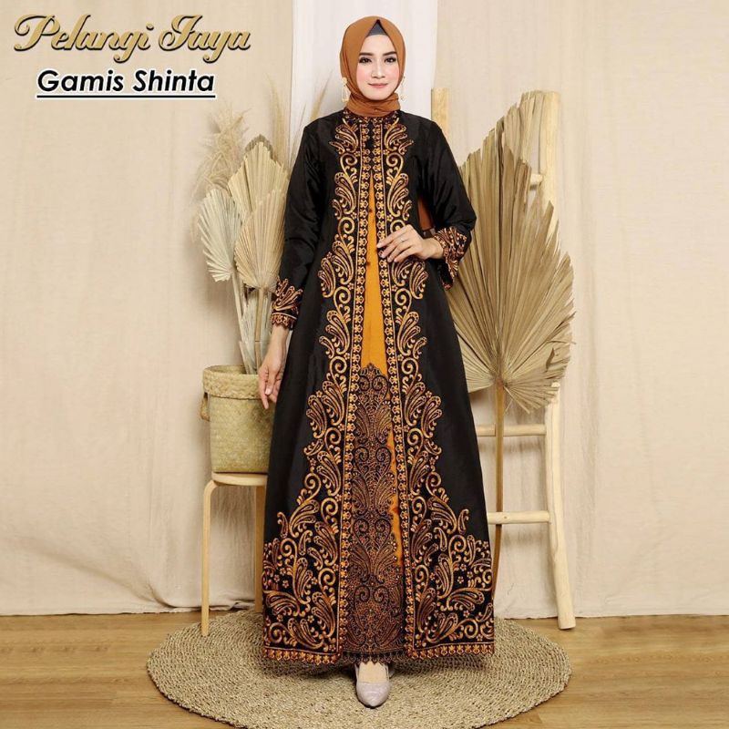 Abaya bordir gamis shinta//bahan taffeta premium