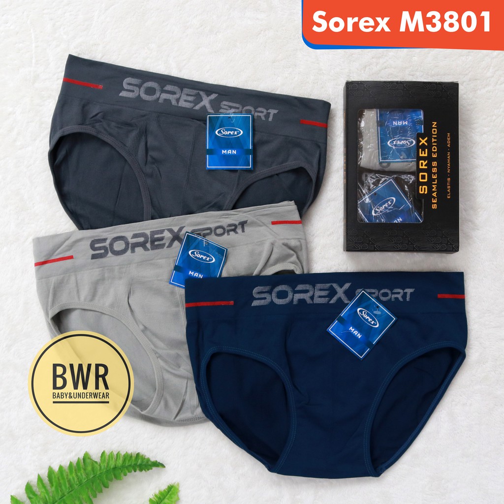 [ 2pc ] CD Pria Sorex M3801 | Celana Dalam Pria Sorex Seamless Edition