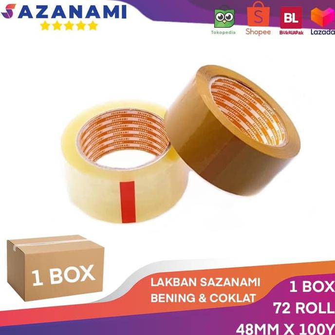 

[[BISA COD]] 1 BOX LAKBAN BENING 2 INCH x 100Y SAZANAMI LAKBAN COKLAT #JNE TRUCKING - Putih PROMO