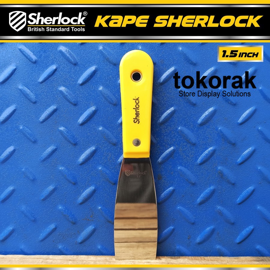 KAPE STAINLESS 1,5 INCH GAGANG SCRAP PUTTY KNIFE SHERLOCK SCRAPPER SEKRAP