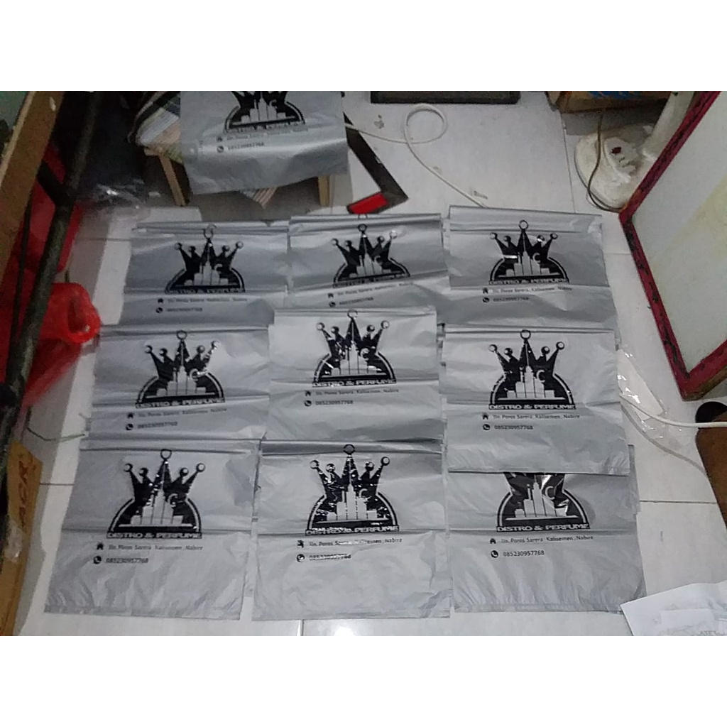 Free Desain Sablon plastik packing Uk.25x35cm Gratis Desain Minim 100/sablon plastik olshop/sablon plastik shopping bag/sablon plastik custom/plastik sablon