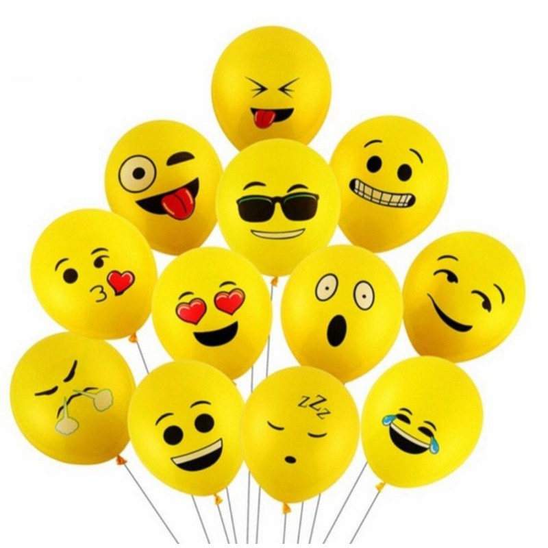 Image of (5pcs) Balon Latex Motif Happy Birthday dan Emoticon 12 inchi #3