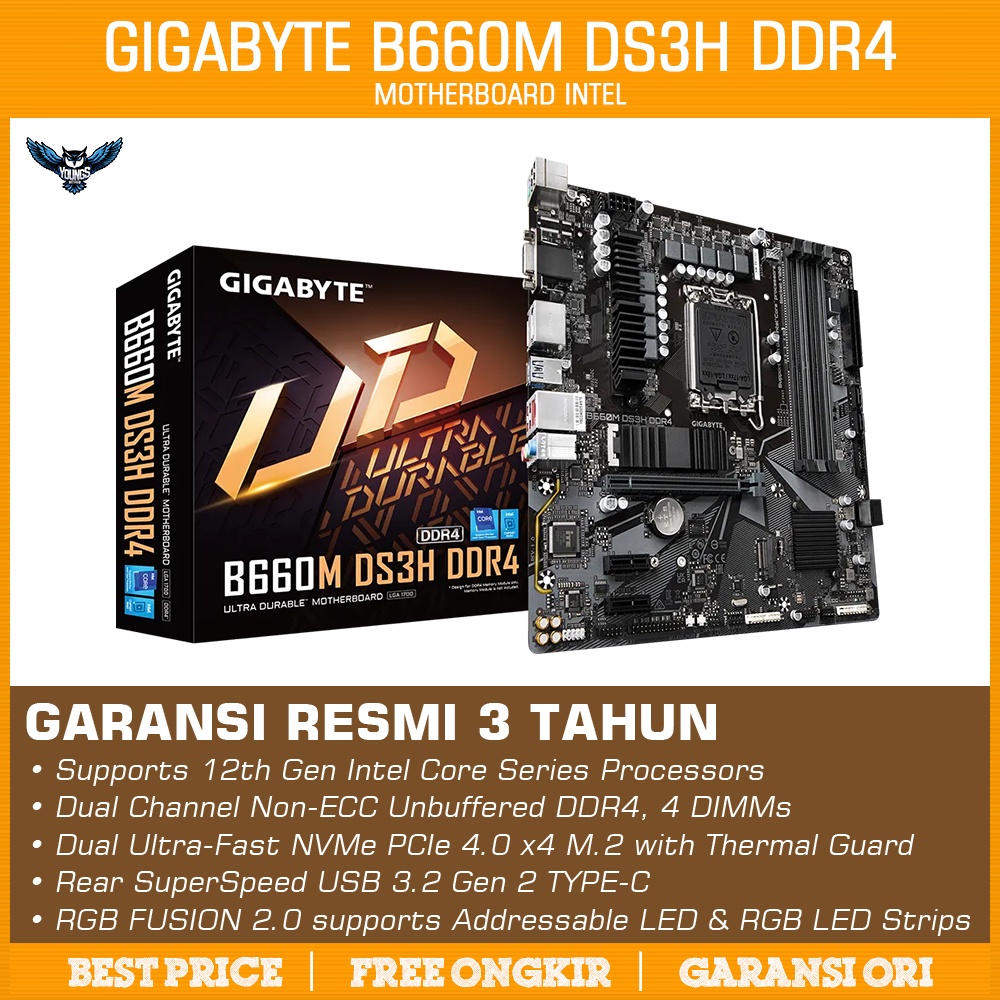 Gigabyte B660M DS3H - Intel LGA1700 B660 DDR4 Motherboard Alder Lake