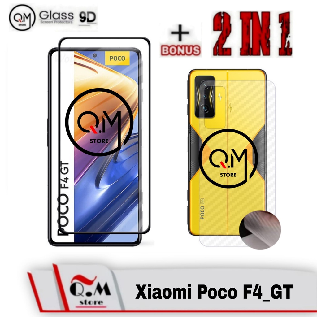 Paket 2 IN1 Tempered Glass Layar Xiaomi Poco F4 GT 2022 Anti Gores Pelindung Layar Screen Guard Full 9D Plus Garskin