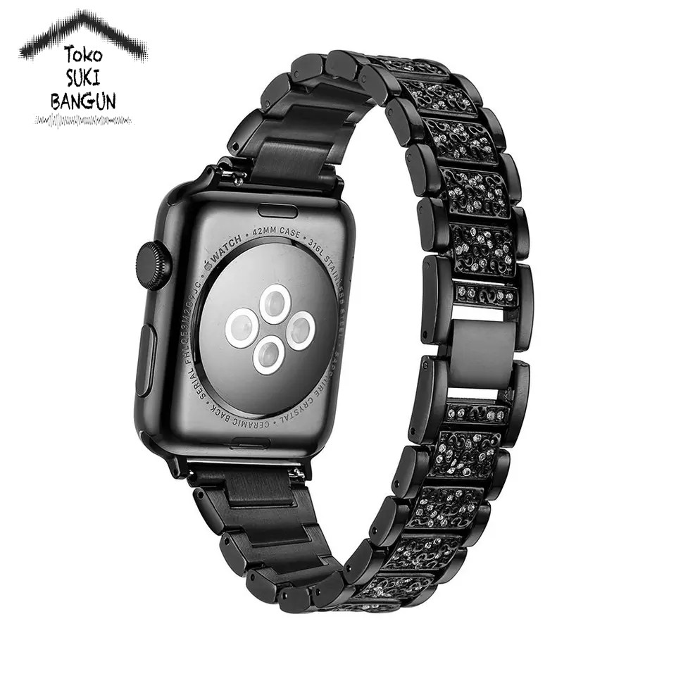 Strap Apple Watch Series Ultra 8 7 6 5 4 3 2 1 49mm 45mm 44mm 42mm TALI JAM Crystal ROMAN Steel Band AWSC-002